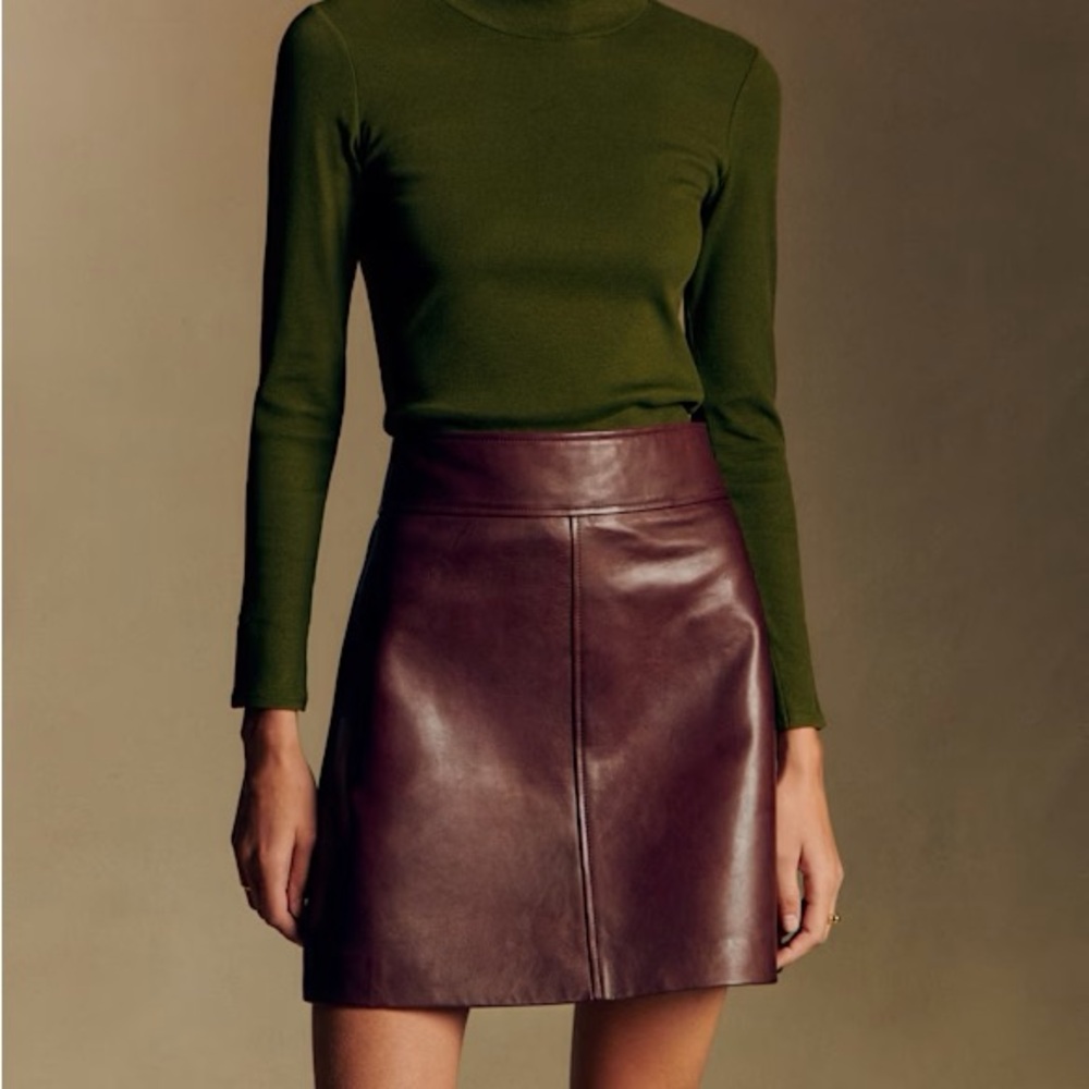 Sézane leather Nelli skirt